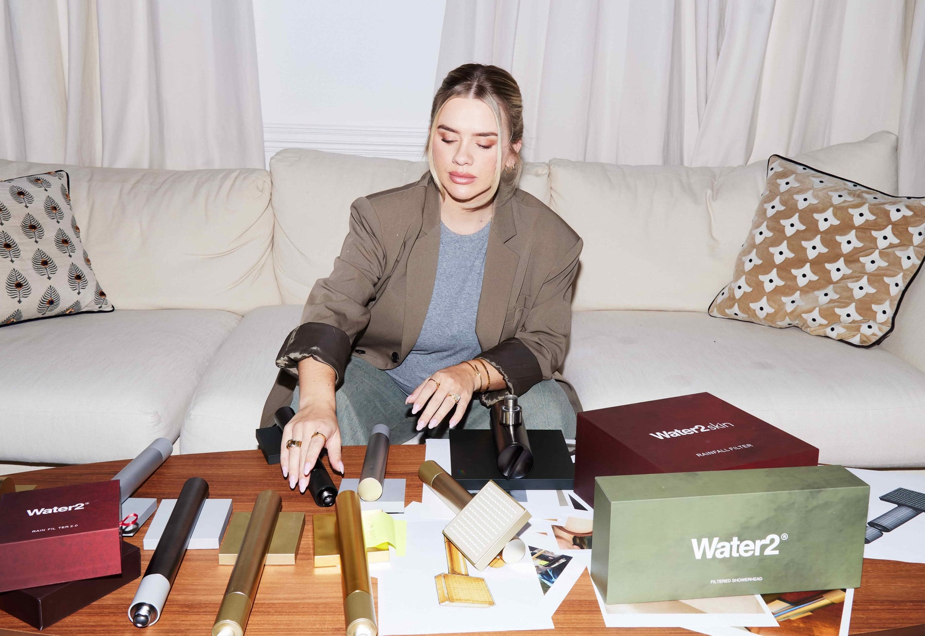 Grace Beverley with Water2 products